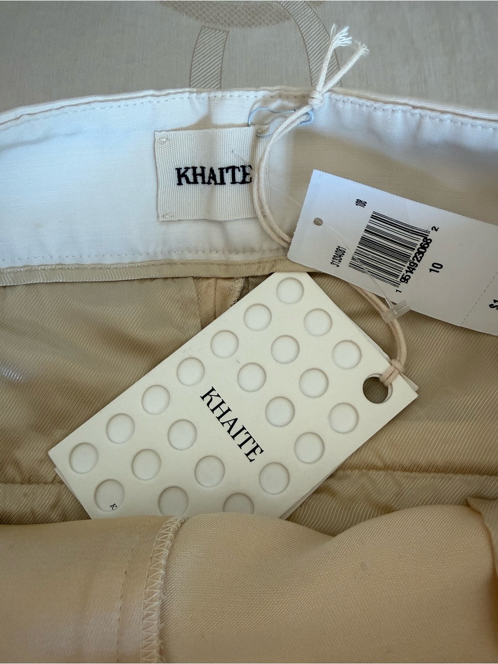KHAITE Wide Leg Silk-Blend Pants in Beige - Picture 5 of 5